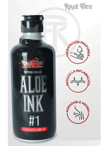Royal Three | Aloe Ink – Crema humectante para el proceso del tatuaje