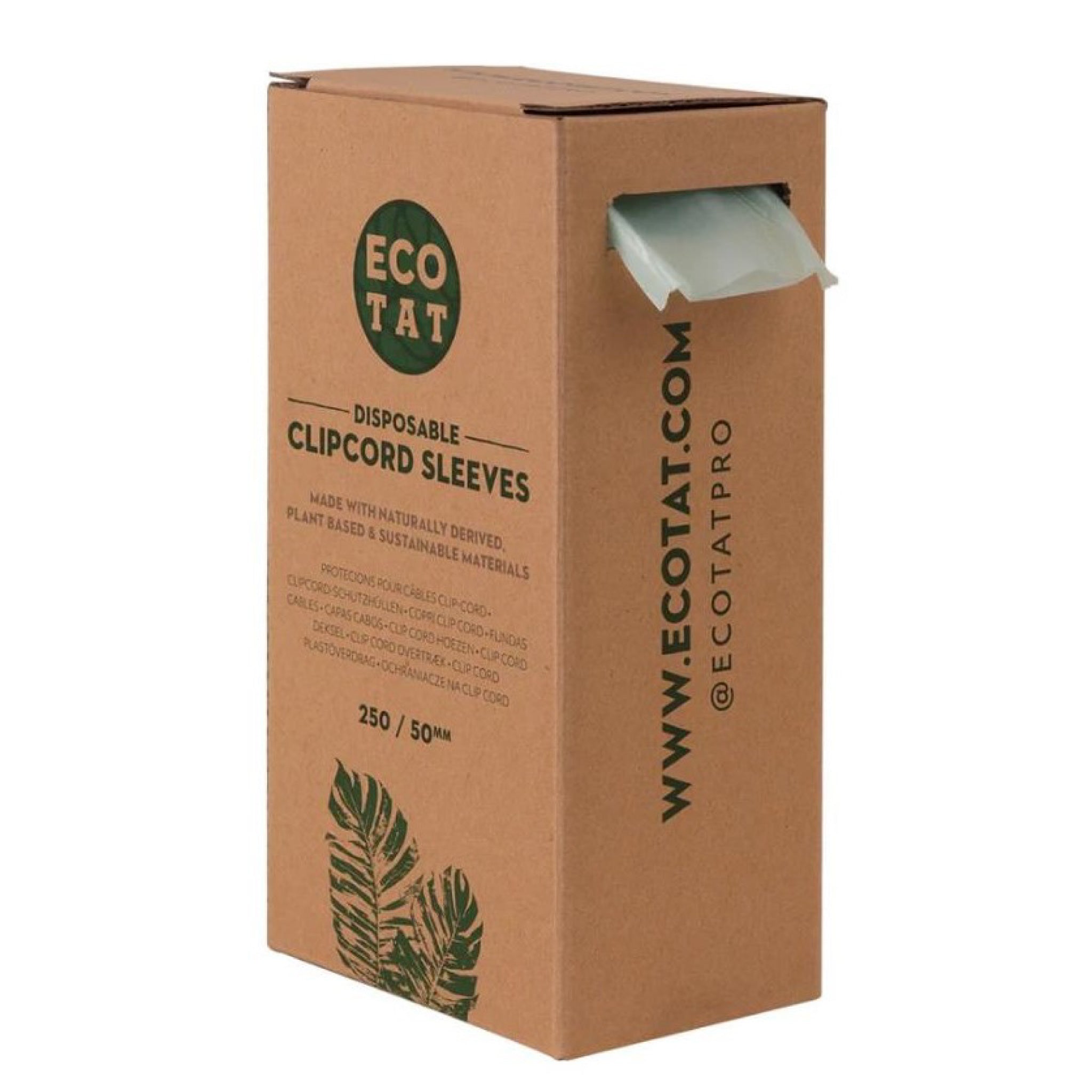 EcoTat | Rollos Biodegradables para Clips Cords (5 cms X 250 m) - Caja 2 u