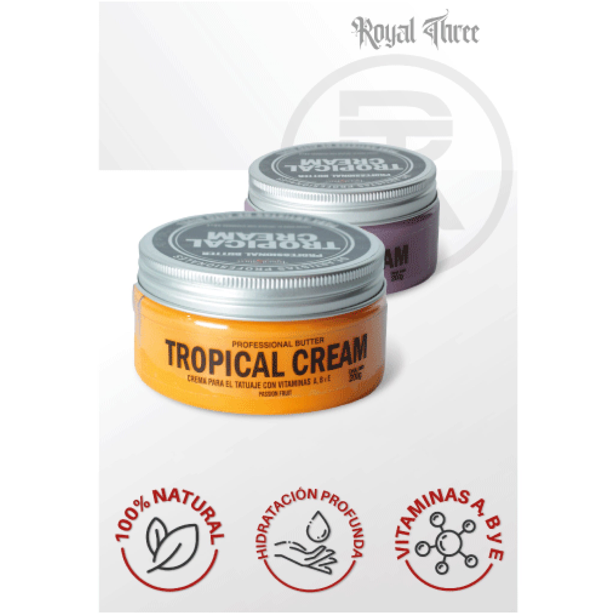 Royal Three | Tropical Cream Passion Fruit 200gr — Crema para Tatuar