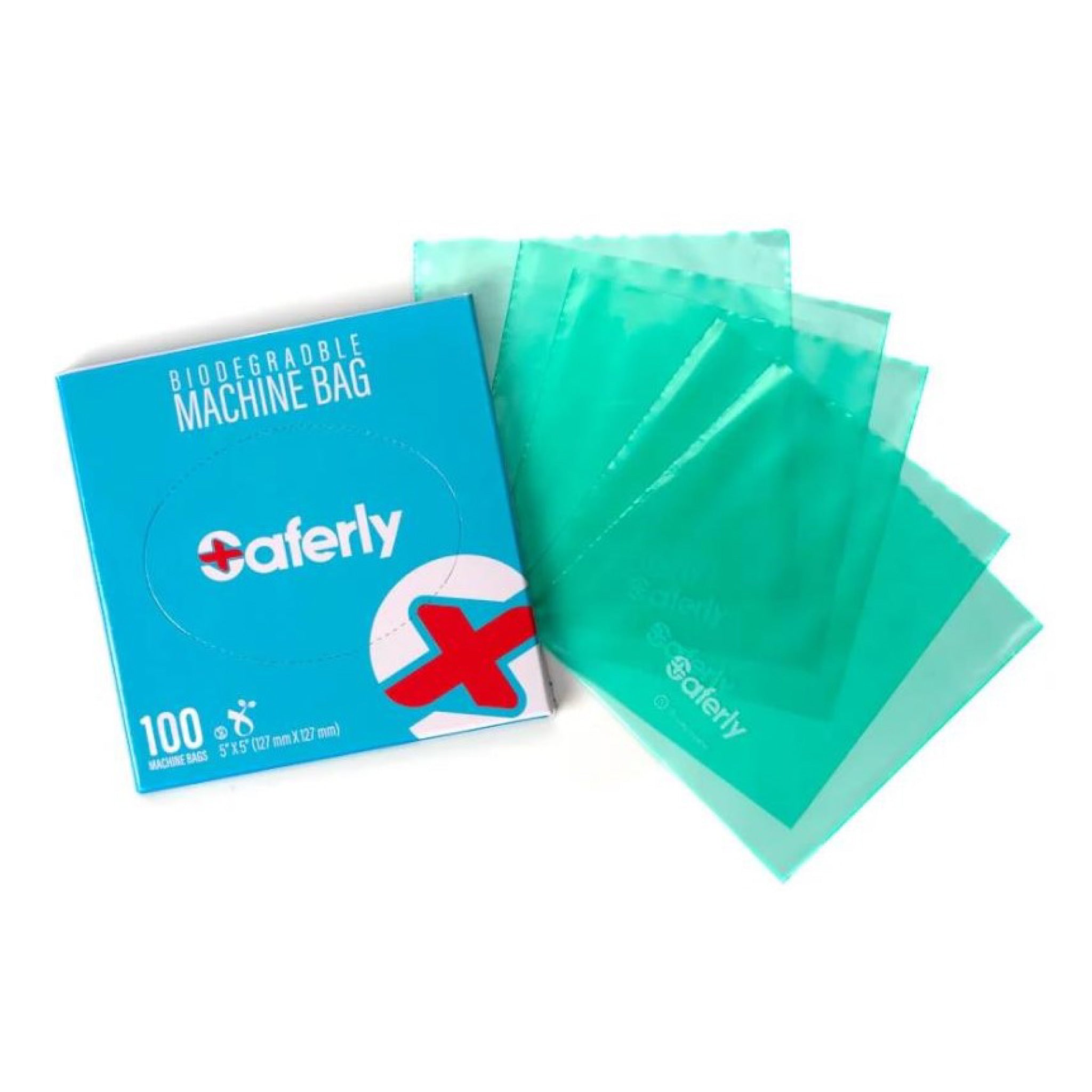 Saferly | Bolsas Biodegradables para Maquinas/Fuentes (12,7 cms X 12,7 cms) - Caja 100 u